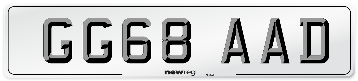GG68 AAD Number Plate from New Reg